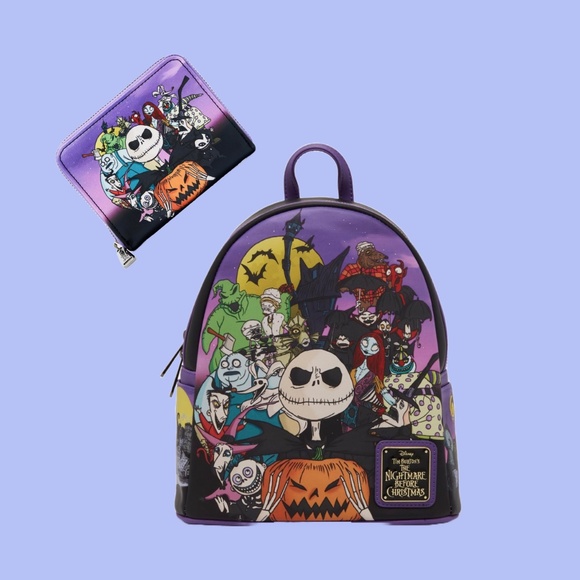 Loungefly Nightmare Before Christmas Characters Group Portrait Mini Bag & Wallet